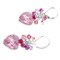 Pink 12x12mm CZ Heart Cluster Drop Earrings Sterling Silver or Gold-Filled product 2